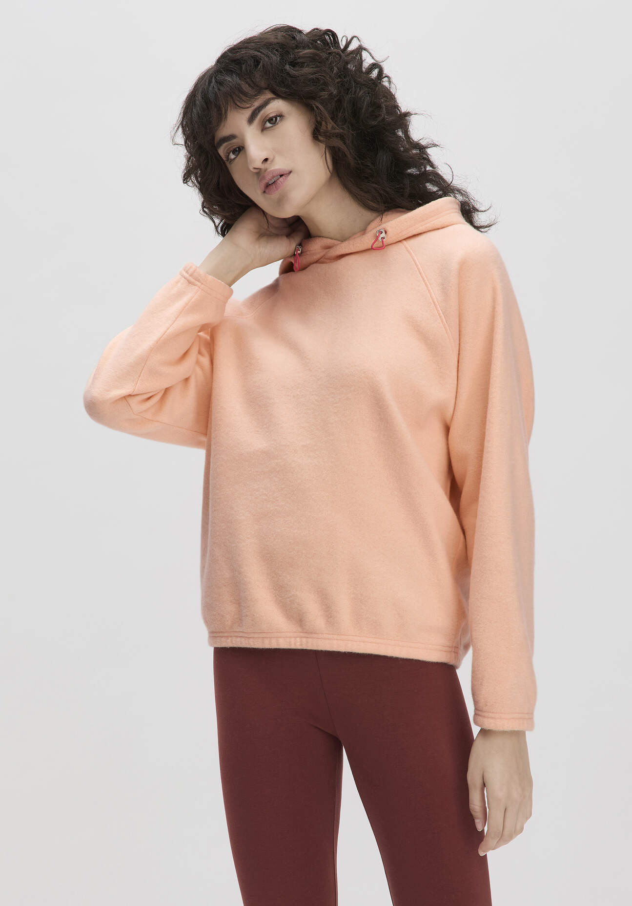 Thumbnail - hessnatur Loungewear Fleece Hoodie Oversized ACTIVE COMFORT aus Bio-Baumwolle - orange - Größe M
