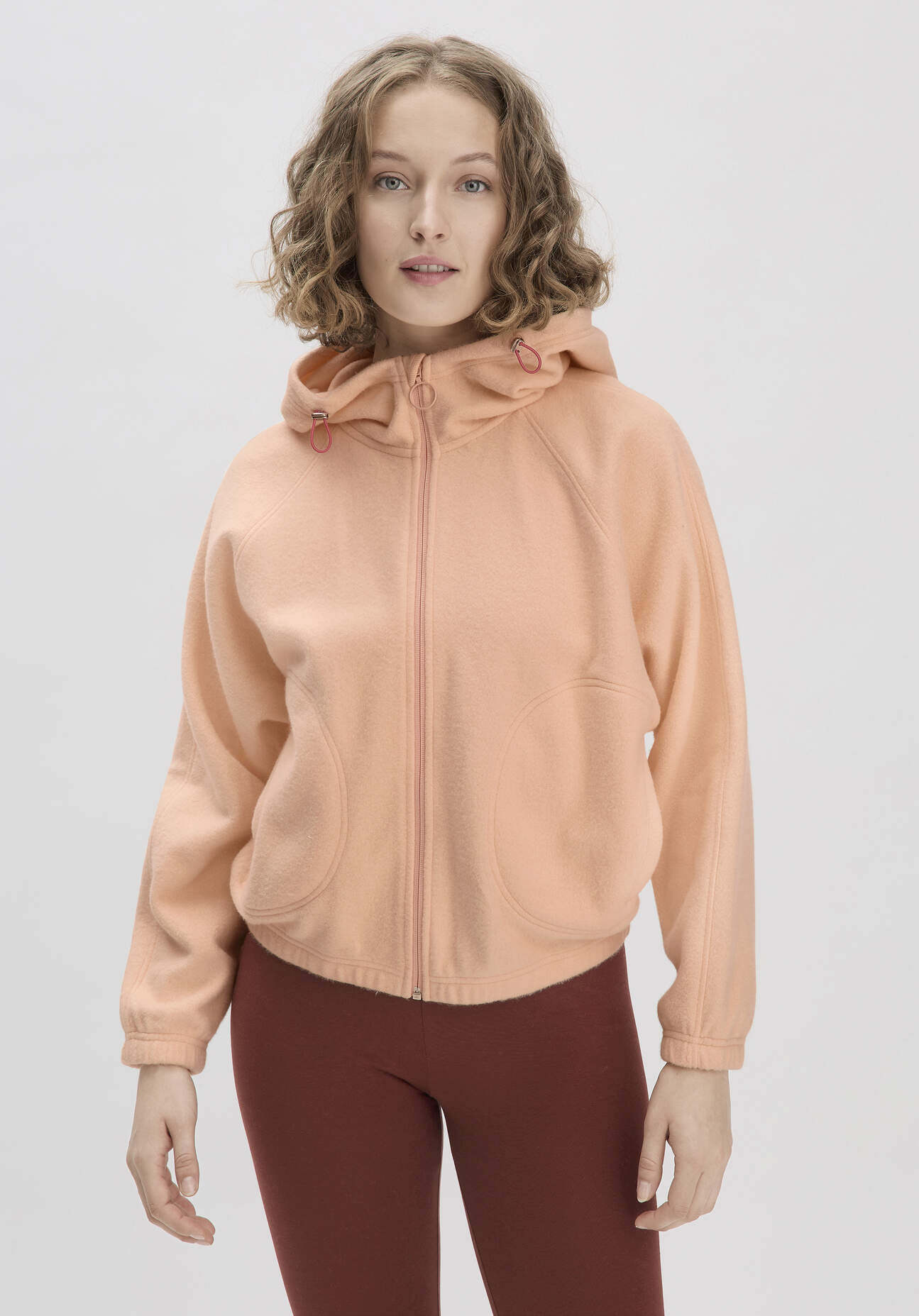 Thumbnail - hessnatur Loungewear Softfleece Jacke Oversized ACTIVE COMFORT aus Bio-Baumwolle - orange - Größe L