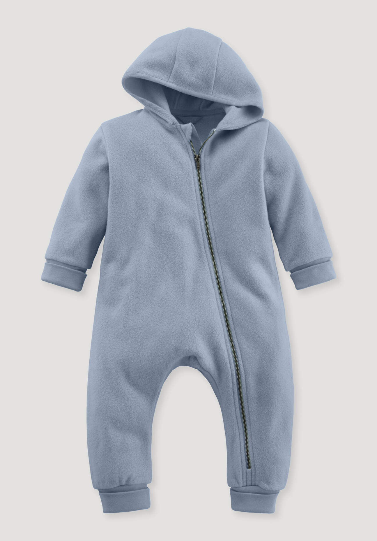 hessnatur Baby Softfleece Overall aus Bio-Baumwolle - blau Grösse50/56