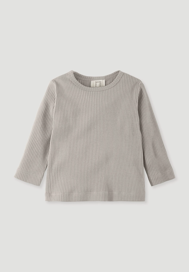 Long-sleeve shirt made of organic cotton with organic merino wool