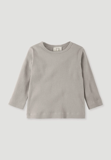 Long-sleeve shirt made of organic cotton with organic merino wool