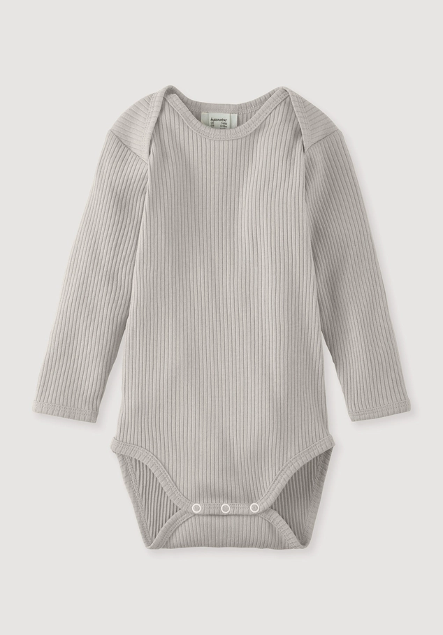 Long-sleeved bodysuit made of organic cotton with organic merino wool