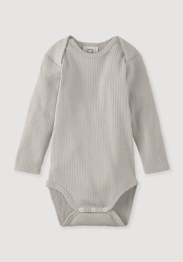 Long-sleeved bodysuit made of organic cotton with organic merino wool
