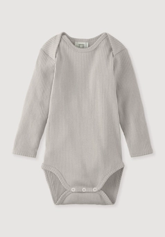 Long-sleeved bodysuit made of organic cotton with organic merino wool