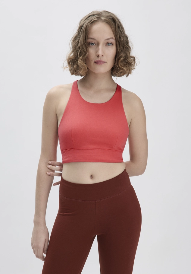 hessnatur, Bustier Fitted Highneck ACTIVE LIGHT made of organic cotton