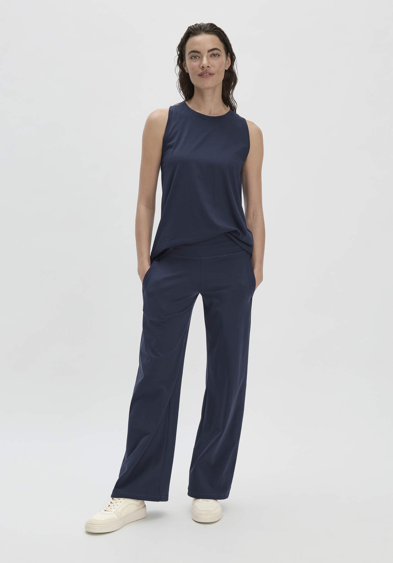 Thumbnail - hessnatur Loungewear Hose Regular Medium Cut ACTIVE LIGHT aus Bio-Baumwolle - blau - Größe 46