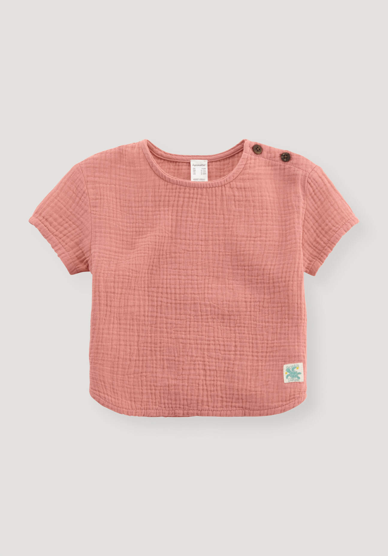 hessnatur Baby Musselin Shirt aus Bio-Baumwolle - rosa Grösse50/56