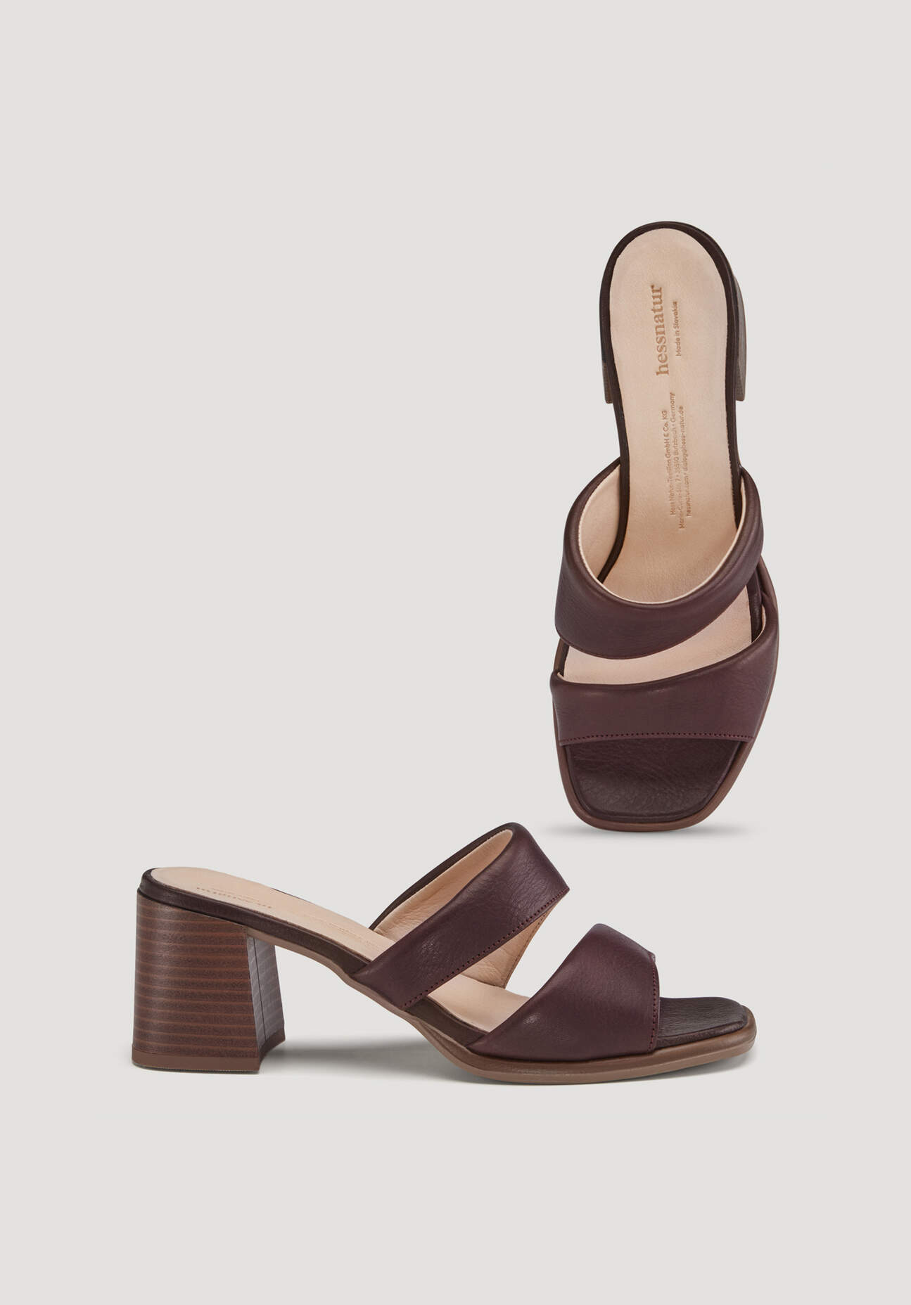 Thumbnail - hessnatur Damen Pantolette mit Absatz aus chromfrei gegerbtem Leder - rot - Größe 36