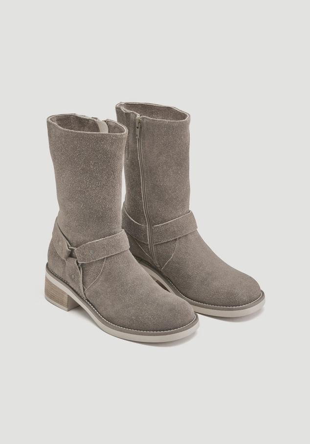 hessnatur, Biker boots made of chrome-free tanned suede leather