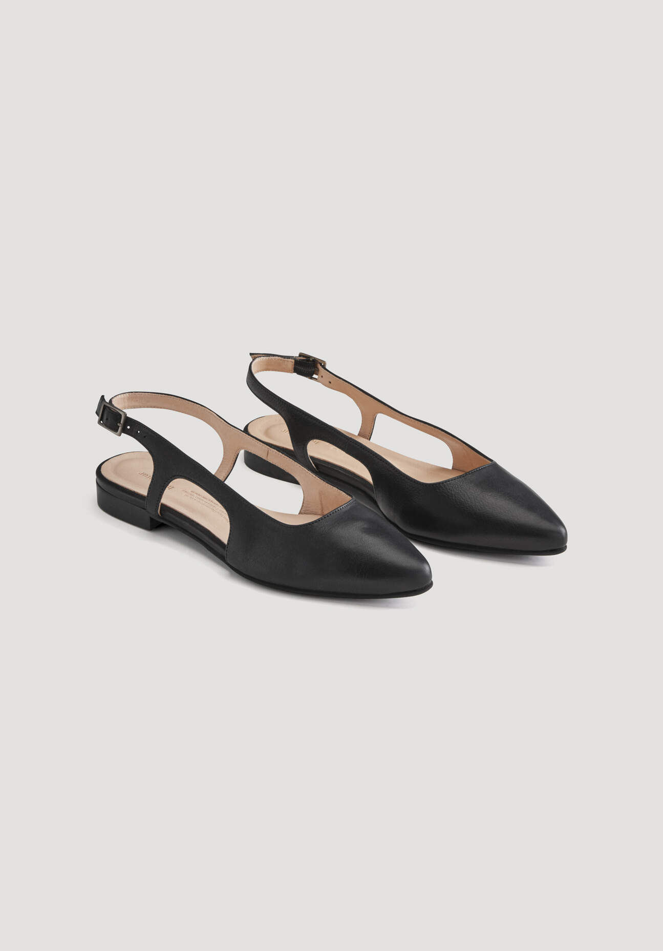Thumbnail - hessnatur Damen Slingback aus chromfrei gegerbtem Glatt-Leder - schwarz - Größe 37