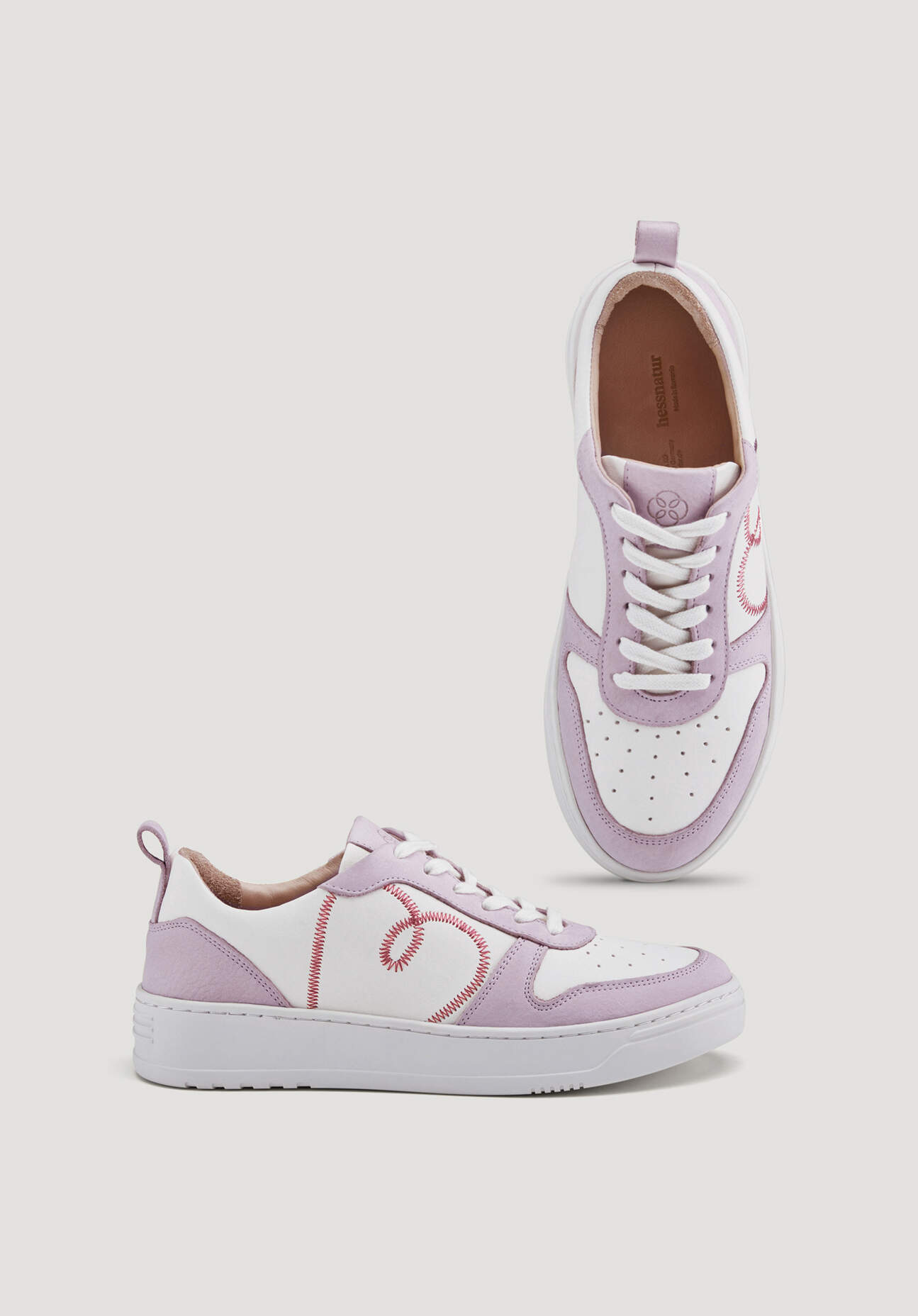 Thumbnail - hessnatur Damen Sneaker Heart aus chromfrei gegerbtem Glatt-Leder - rosa - Größe 36