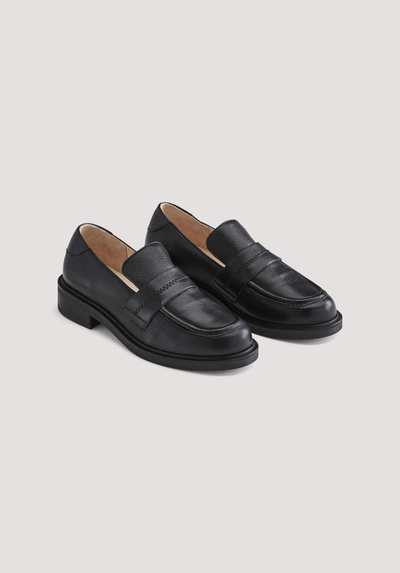 Thumbnail - hessnatur Damen Loafer aus chromfrei gegerbtem Glatt-Leder - schwarz - Größe 40