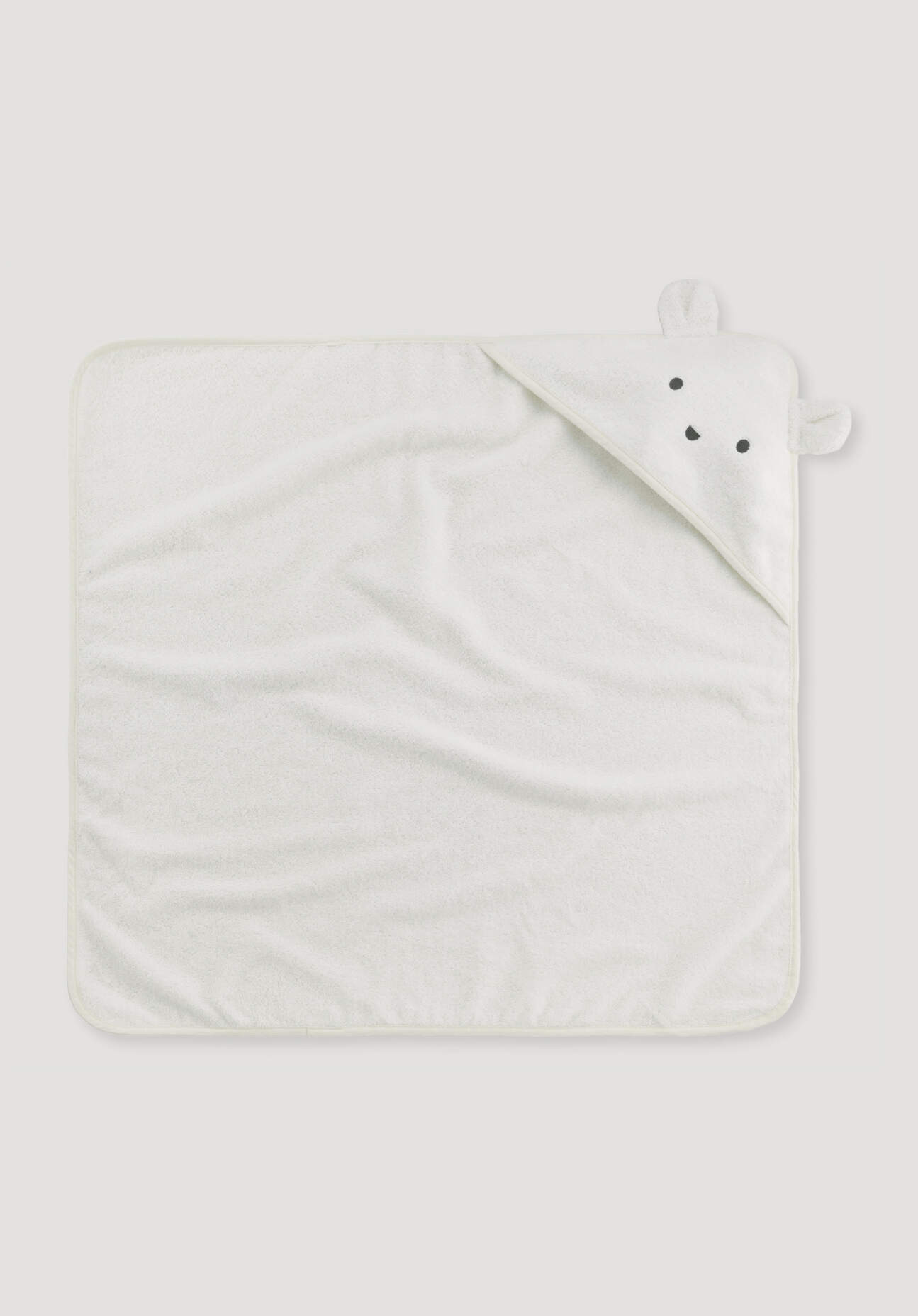 hessnatur Baby Badetuch mit Kapuze aus Bio-Baumwolle - weiß Grösse70 x 70 cm