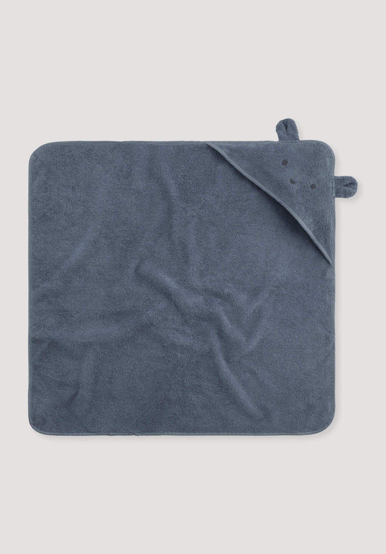 hessnatur Baby Badetuch mit Kapuze aus Bio-Baumwolle - blau Grösse70 x 70 cm