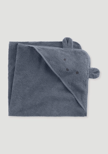 Baby bath towel with hood made of pure organic cotton - 1