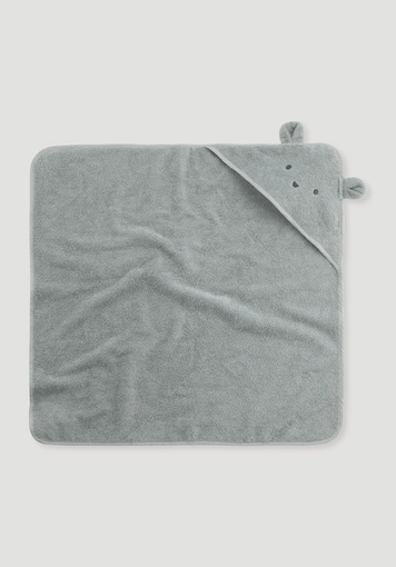 Baby bath towel with hood made of pure organic cotton