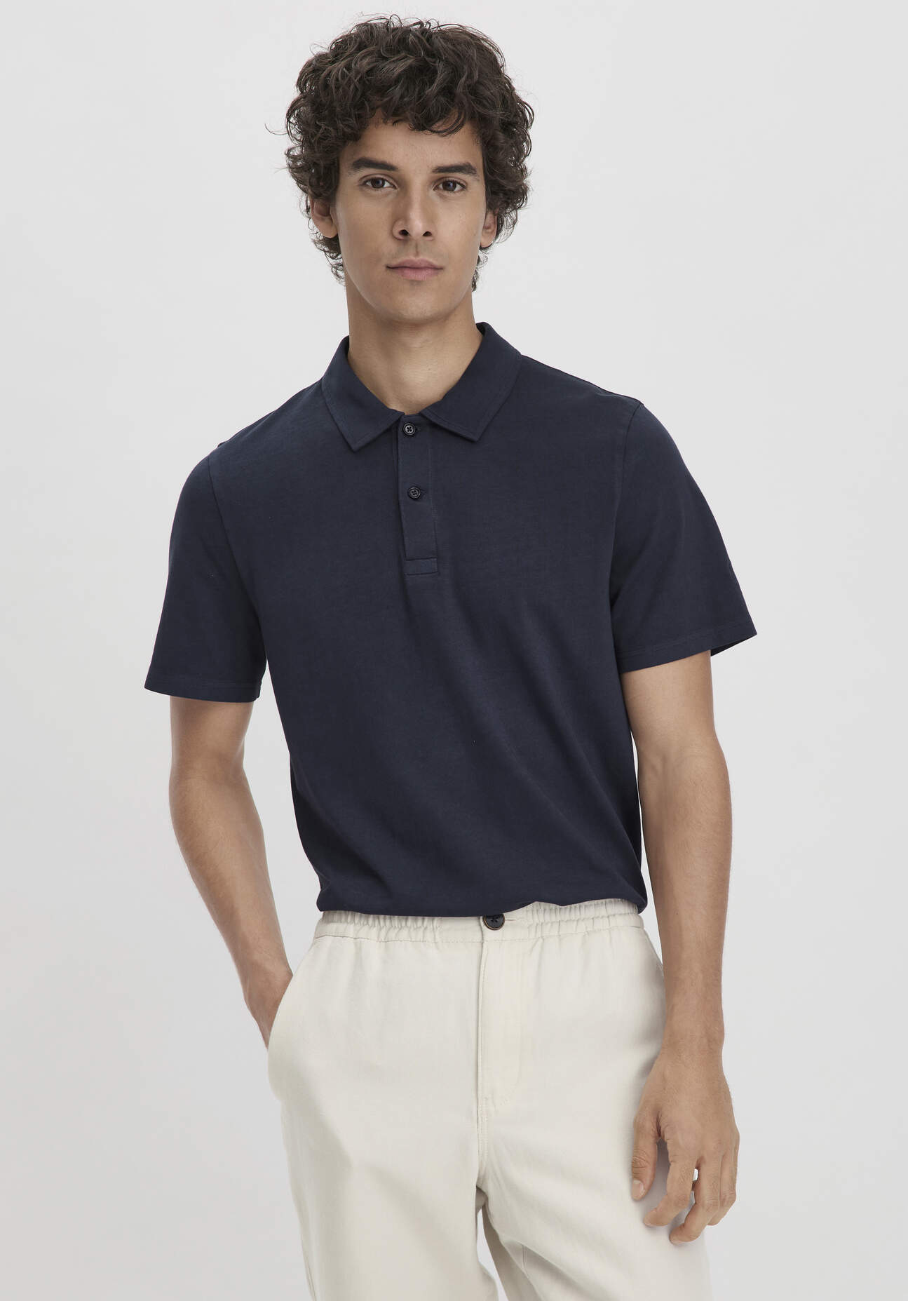 Thumbnail - hessnatur Herren Polo Regular aus Bio-Baumwolle - blau - Größe 46