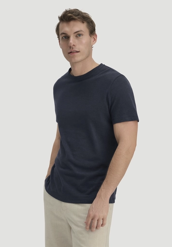 T-Shirt Regular aus Leinen und Bio-Baumwolle - 0