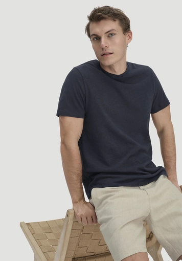 Regular T-shirt made of linen and organic cotton - 3