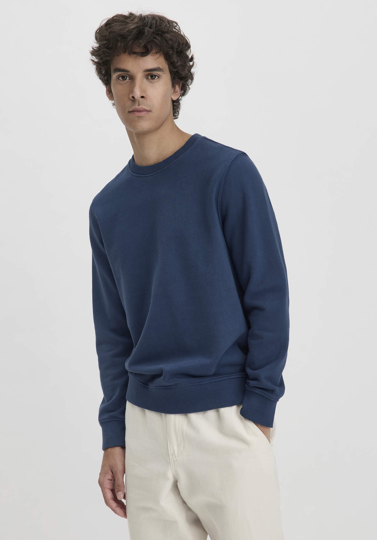 Thumbnail - hessnatur Herren Sweatshirt Regular aus Bio-Baumwolle - blau - Größe 46