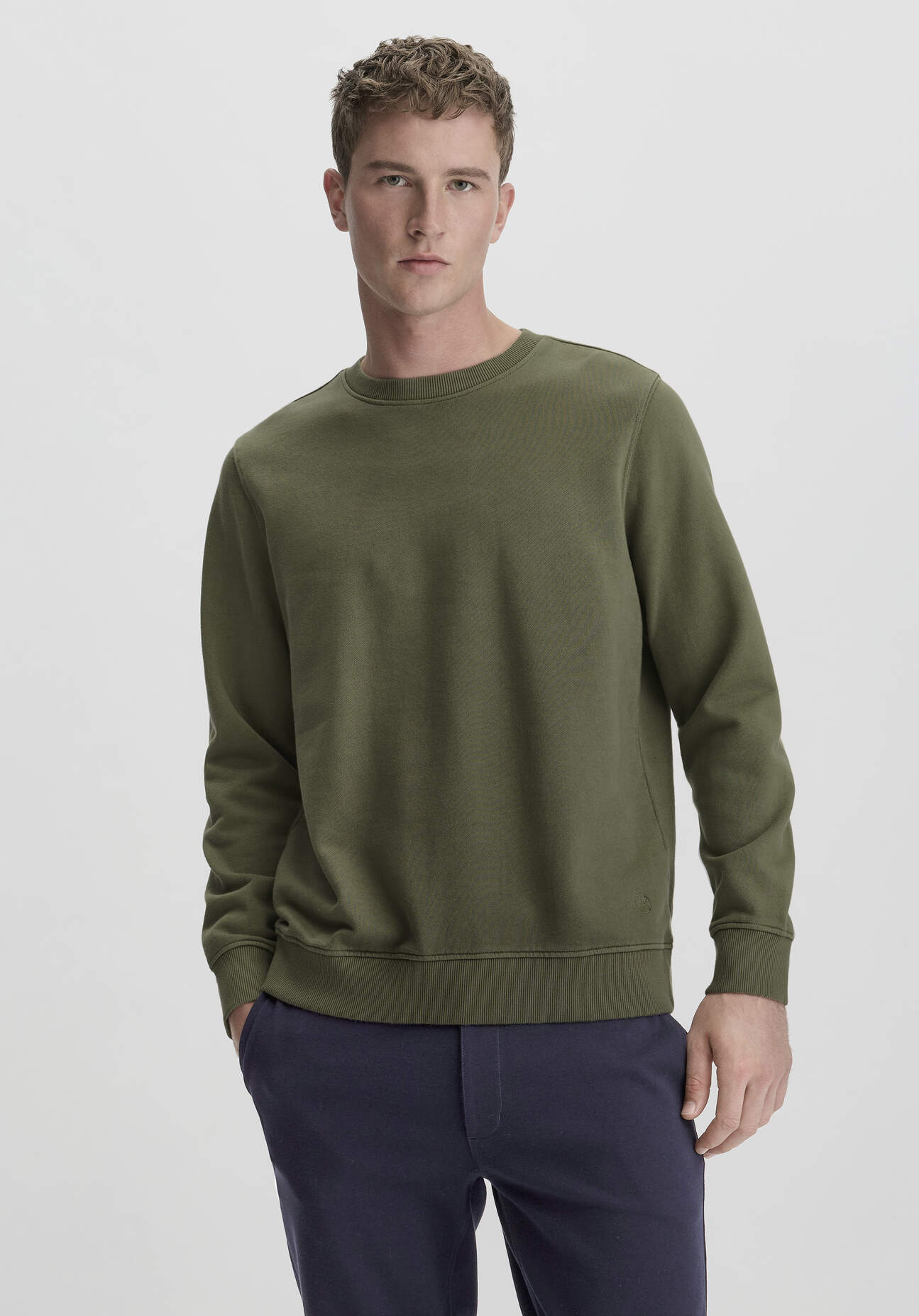 Thumbnail - hessnatur Herren Sweatshirt Regular aus Bio-Baumwolle - grün - Größe 52