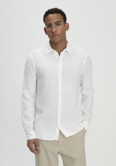 Regular shirt made of pure linen