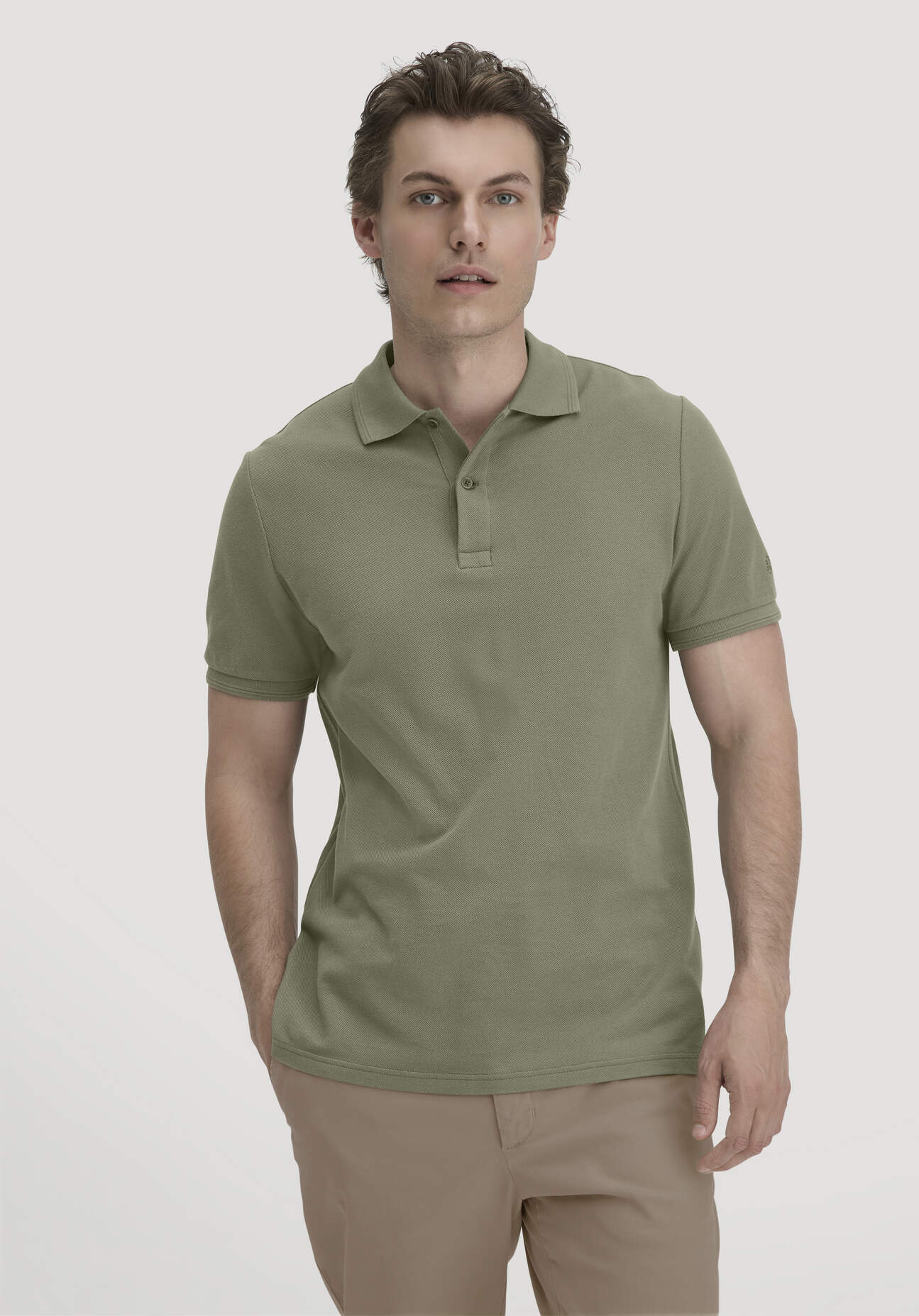 Thumbnail - hessnatur Herren Piqué Polo Regular aus Bio-Baumwolle - grün - Größe 48