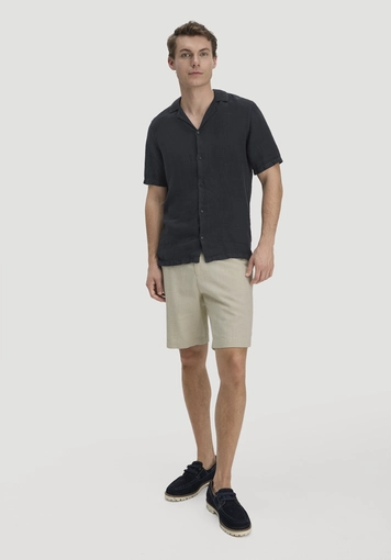 Resort shirt short sleeve regular made of pure linen - 1