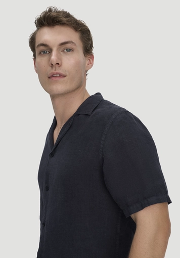 Resort shirt short sleeve regular made of pure linen - 3