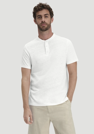 Henley T-Shirt Regular made of linen and organic cotton - 0