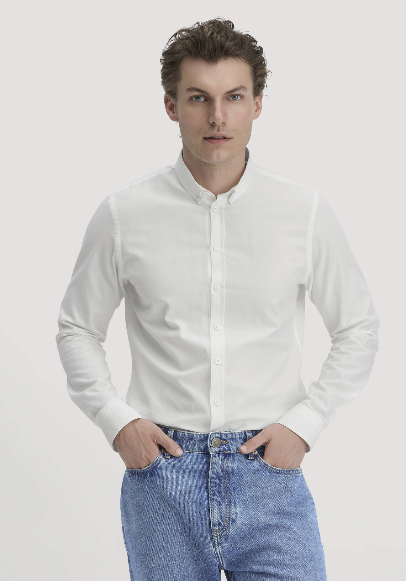 Thumbnail - hessnatur Herren Oxford Hemd Regular aus Bio-Baumwolle - weiß - Größe XL (43/44)