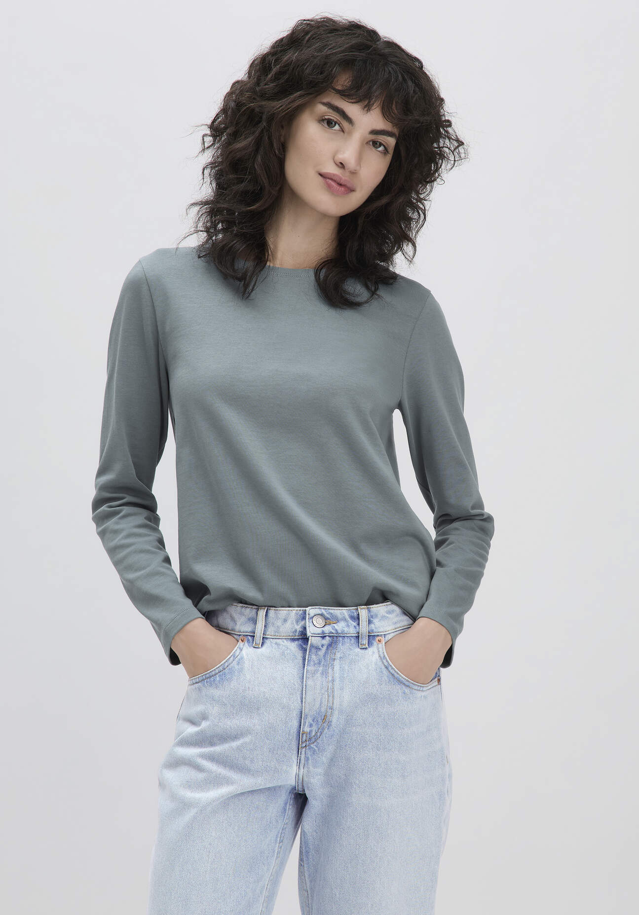 hessnatur Damen Heavy Shirt Relaxed aus Bio-Baumwolle - grün Grösse36