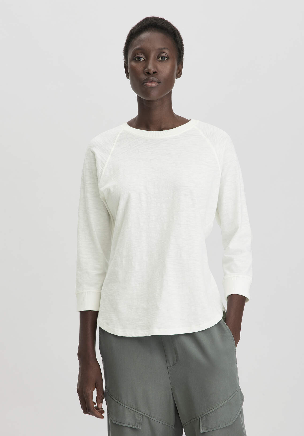 hessnatur Damen Slub Shirt Relaxed aus Bio-Baumwolle - weiß Grösse34