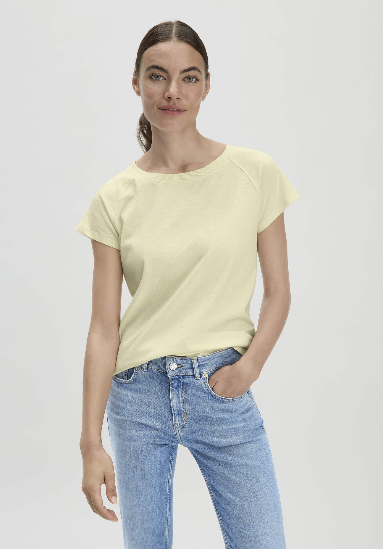 Thumbnail - hessnatur Damen Slub Shirt Regular aus Bio-Baumwolle - gelb - Größe 48