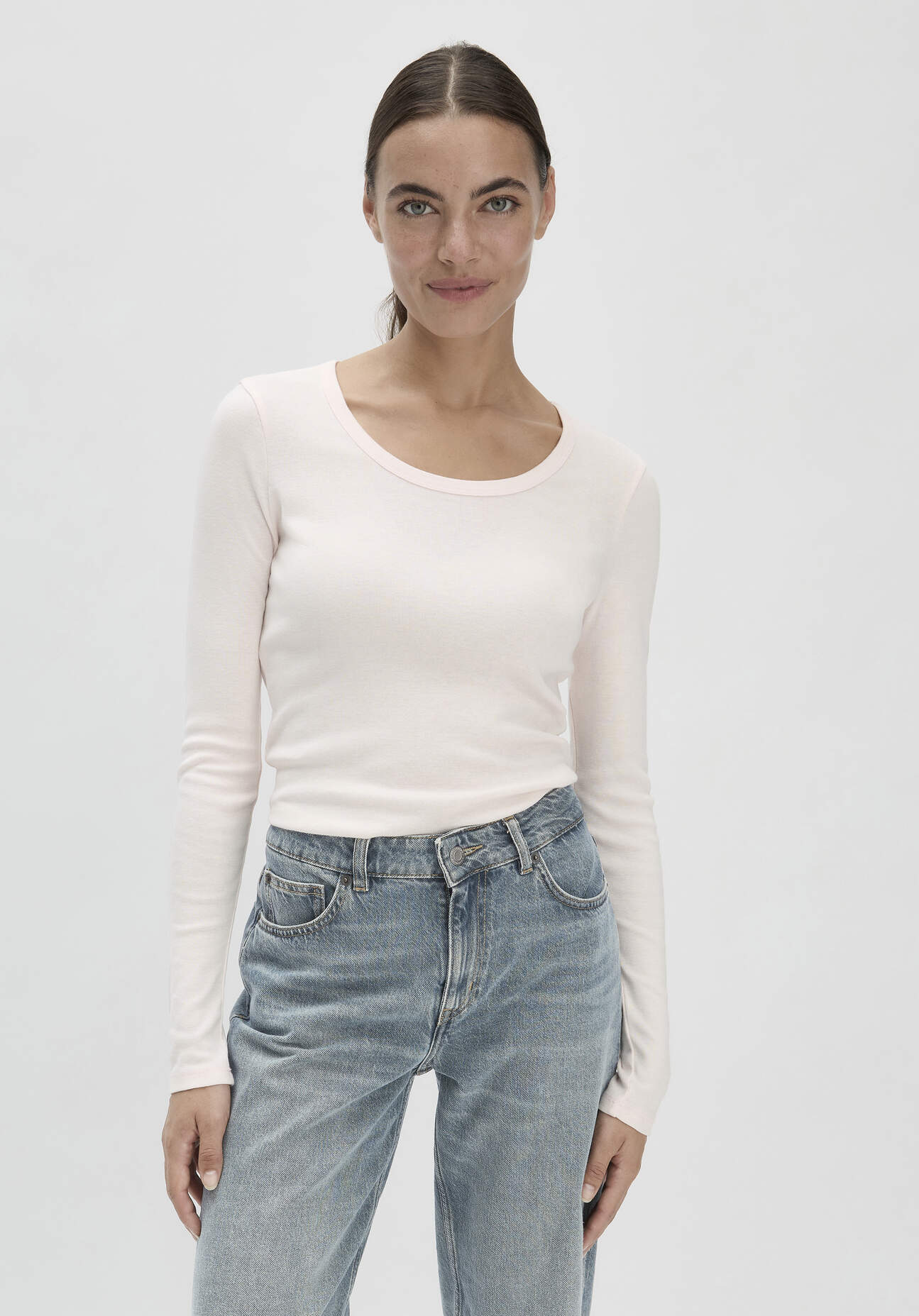 Thumbnail - hessnatur Damen Softrib Shirt Fitted aus Bio-Baumwolle mit TENCEL™ Modal - rosa - Größe 44