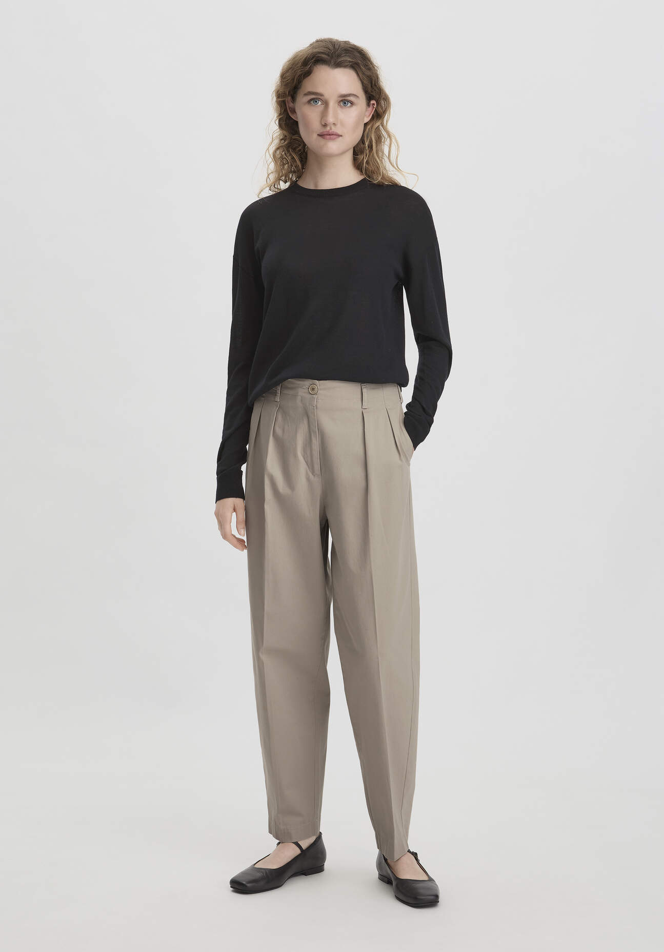 Thumbnail - hessnatur Damen Hose Ballon Relaxed aus Bio-Baumwolle - beige - Größe 38