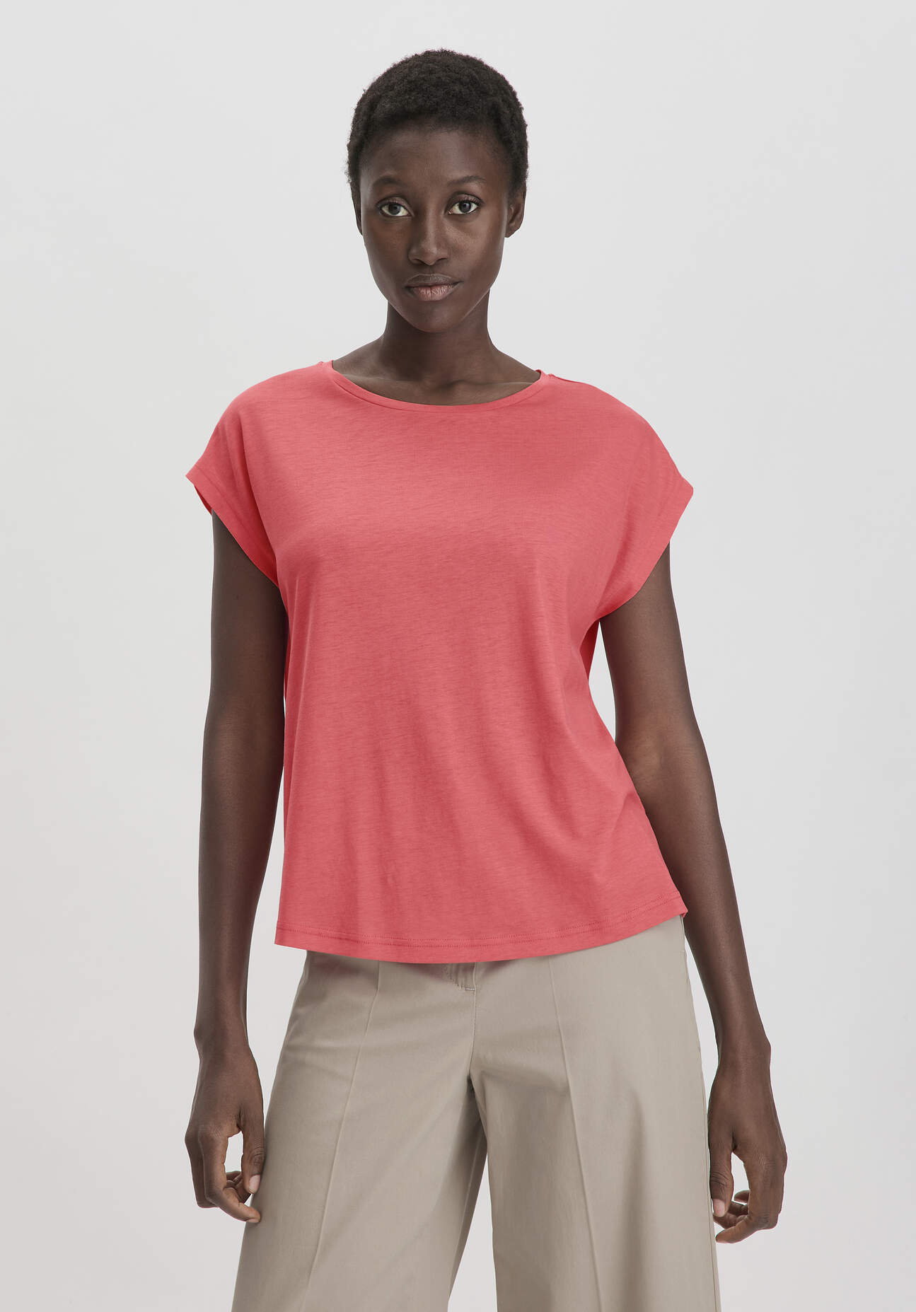 Thumbnail - hessnatur Damen T-Shirt Oversize aus TENCEL™ Lyocell mit Bio-Baumwolle - rot - Größe XL