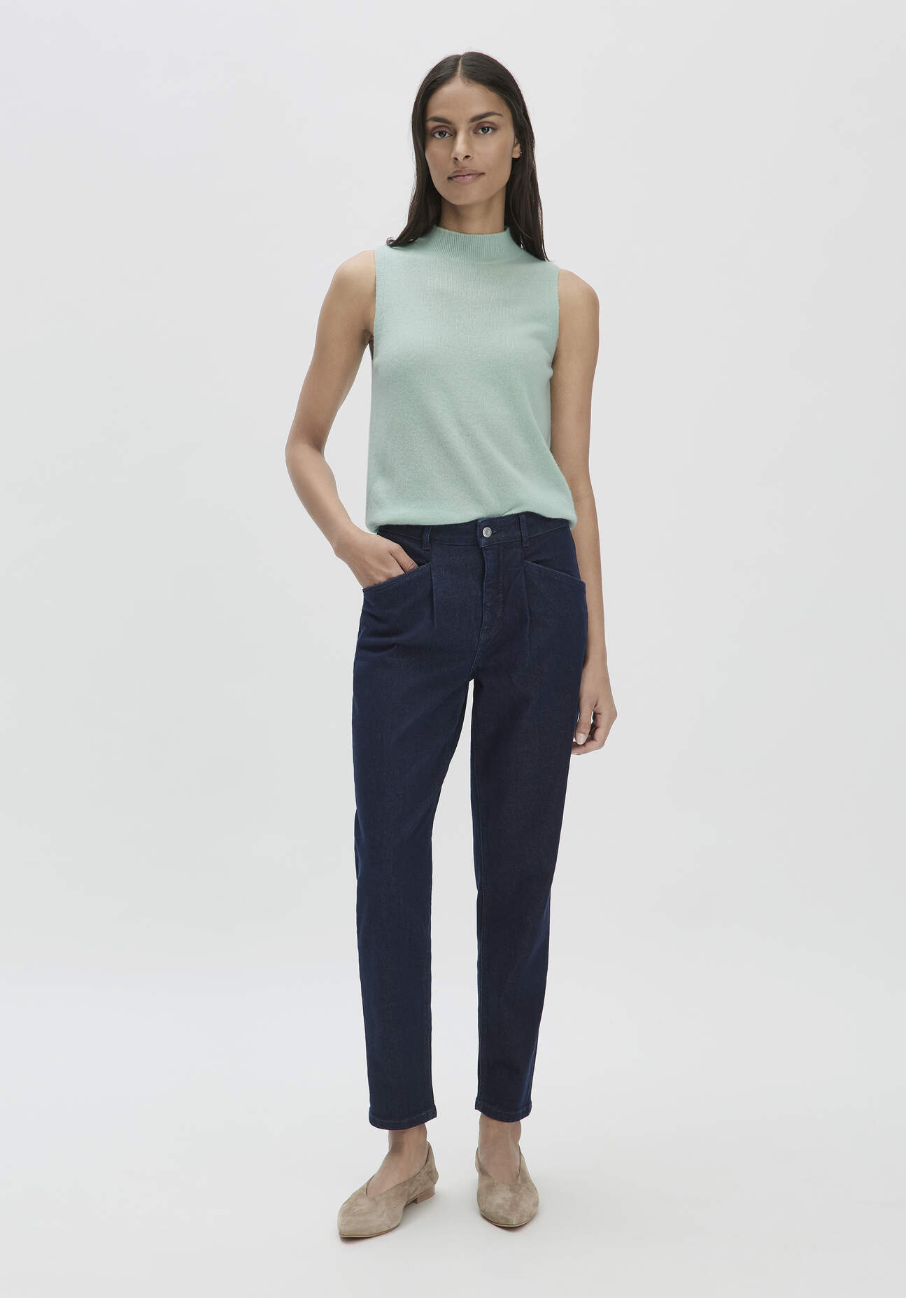 hessnatur Damen Jeans Barrel Leg BETTER RECYCLING aus Bio-Denim - blau Größe 26/30