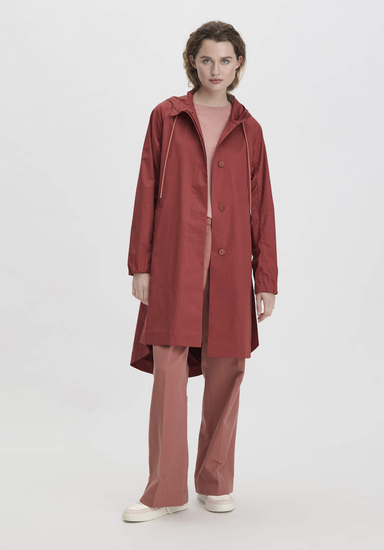 Thumbnail - hessnatur Damen Sommer Parka Relaxed NATURE SHELL aus Bio-Baumwolle - rot - Größe 40