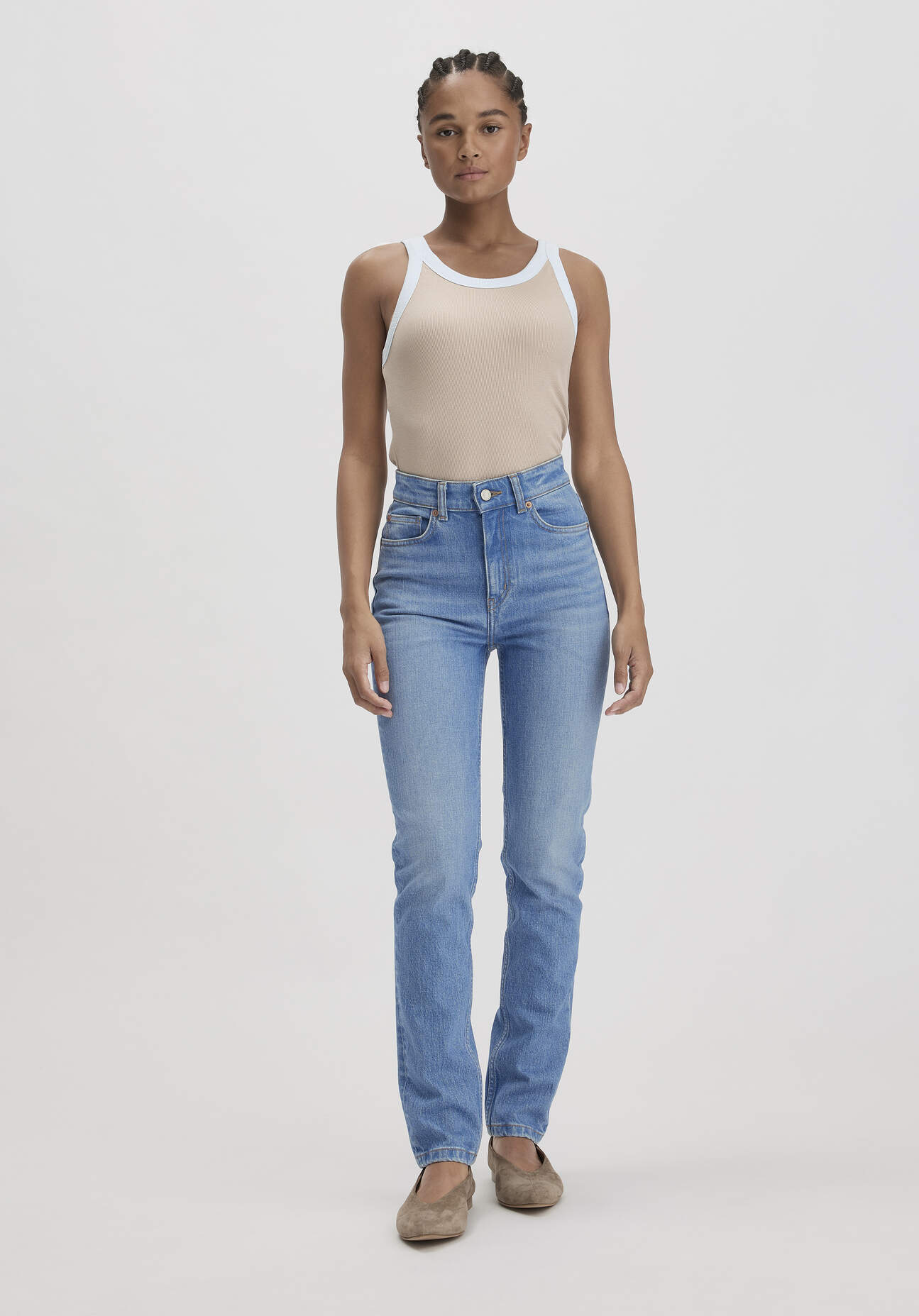 hessnatur Damen Jeans LINN Slim High Rise aus Bio-Denim - blau Größe 32/32