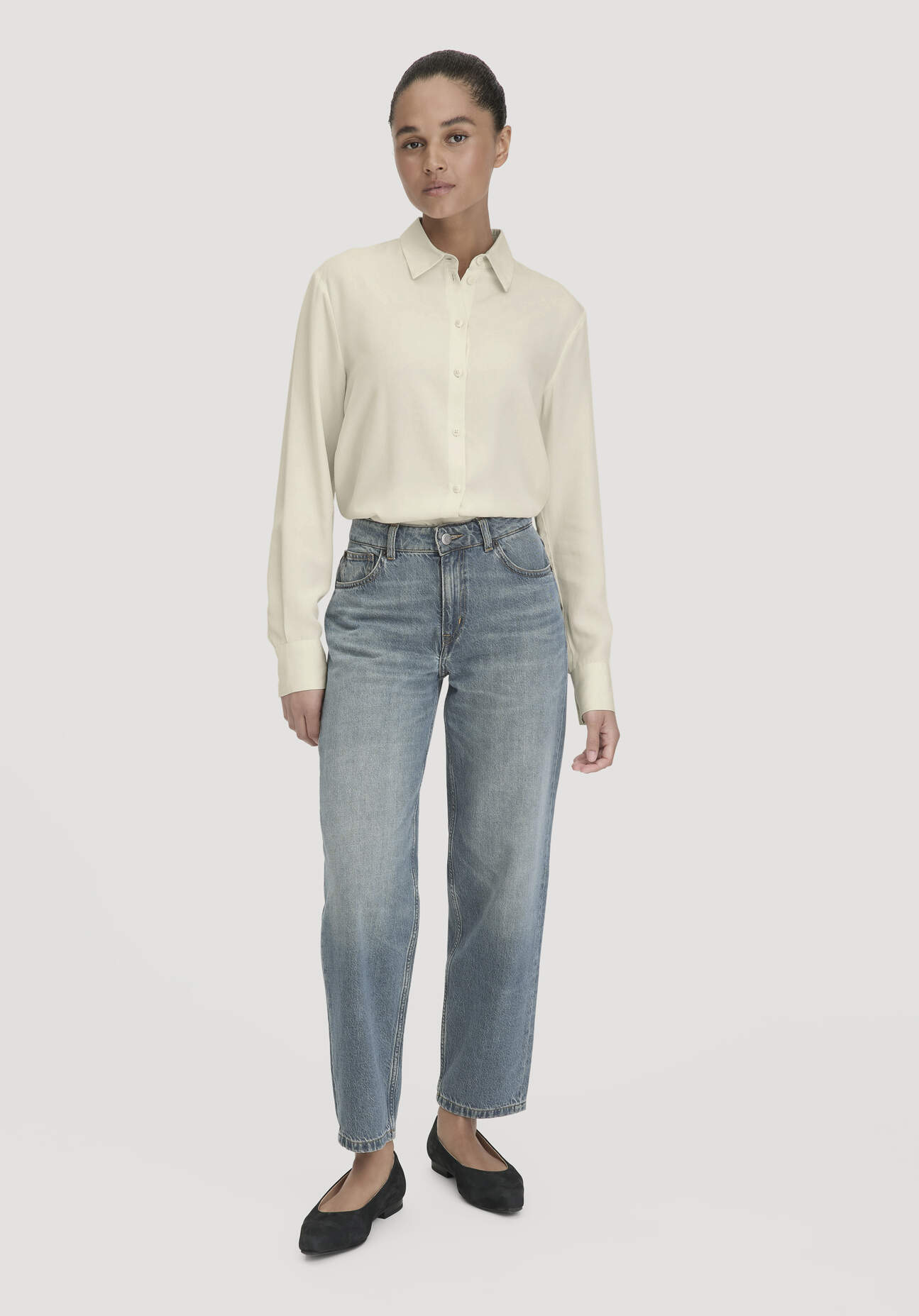 hessnatur Damen Jeans NELE Barrel Leg aus Bio-Denim - blau Grösse25/30