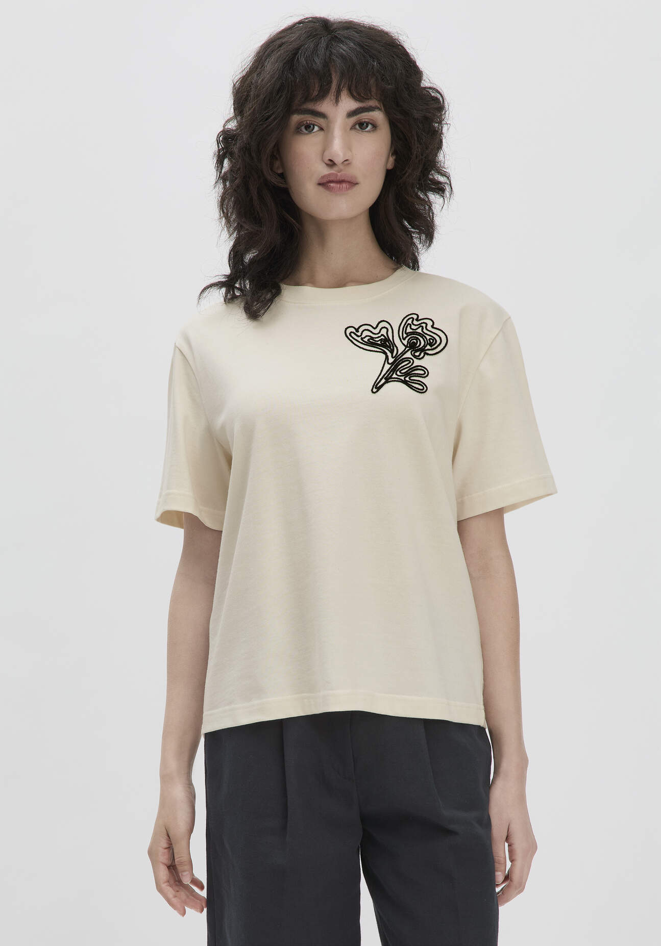 Thumbnail - hessnatur Damen Heavy Jersey T-Shirt Oversize aus Bio-Baumwolle - natur - Größe 38