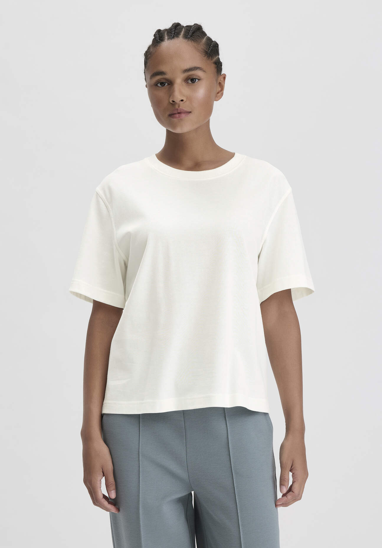 Thumbnail - hessnatur Damen Heavy Jersey T-Shirt Oversize aus Bio-Baumwolle - weiß - Größe 34