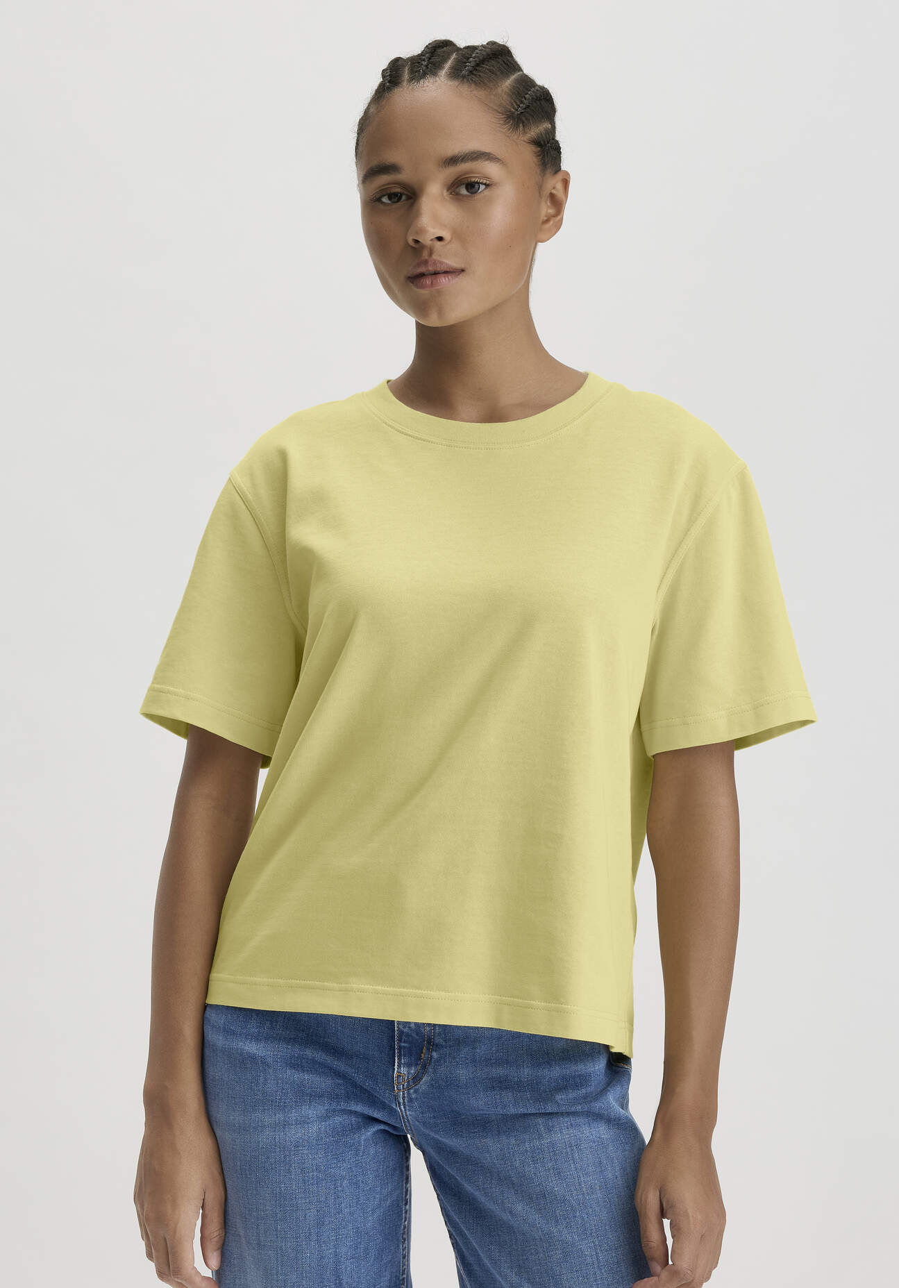 Thumbnail - hessnatur Damen Heavy Jersey T-Shirt Oversize aus Bio-Baumwolle - gelb - Größe 40