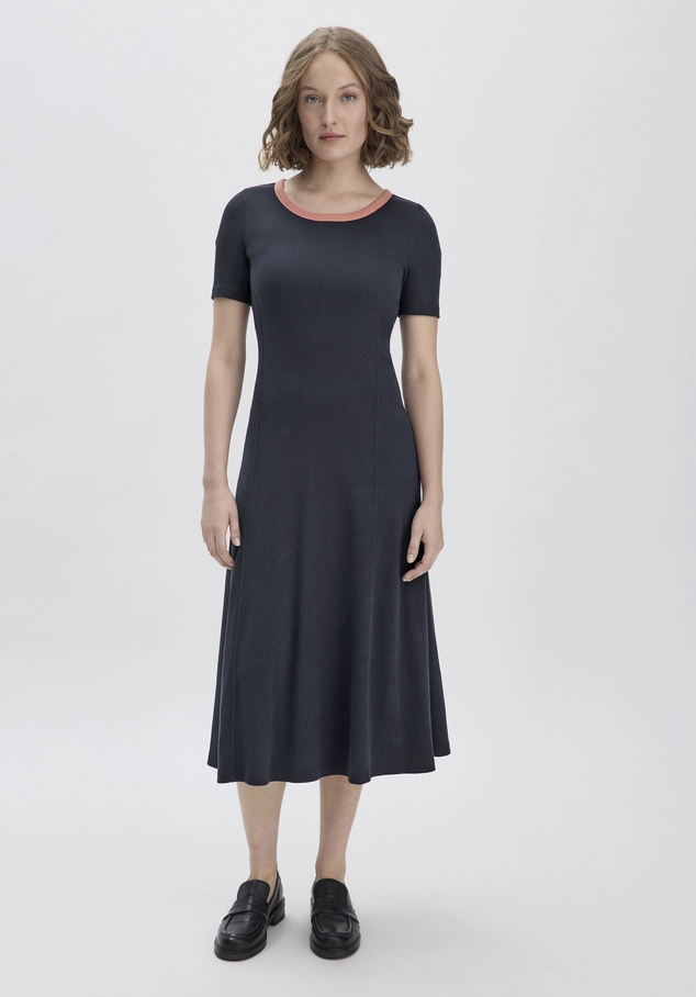 Rib Jersey Kleid Midi Slim aus Bio-Baumwolle