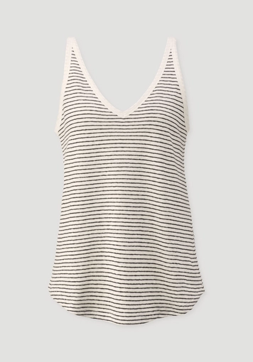 Streifen Jersey Top Regular aus Leinen und Bio-Baumwolle - 5
