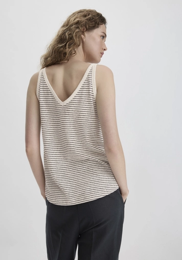 Streifen Jersey Top Regular aus Leinen und Bio-Baumwolle - 2