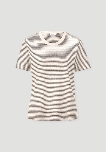 Streifen T-Shirt Relaxed aus Leinen mit reiner Bio-Baumwolle