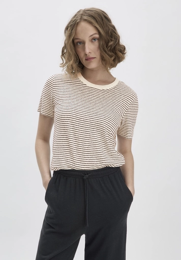 Striped T-shirt Relaxed made of linen with pure organic cotton - 0
