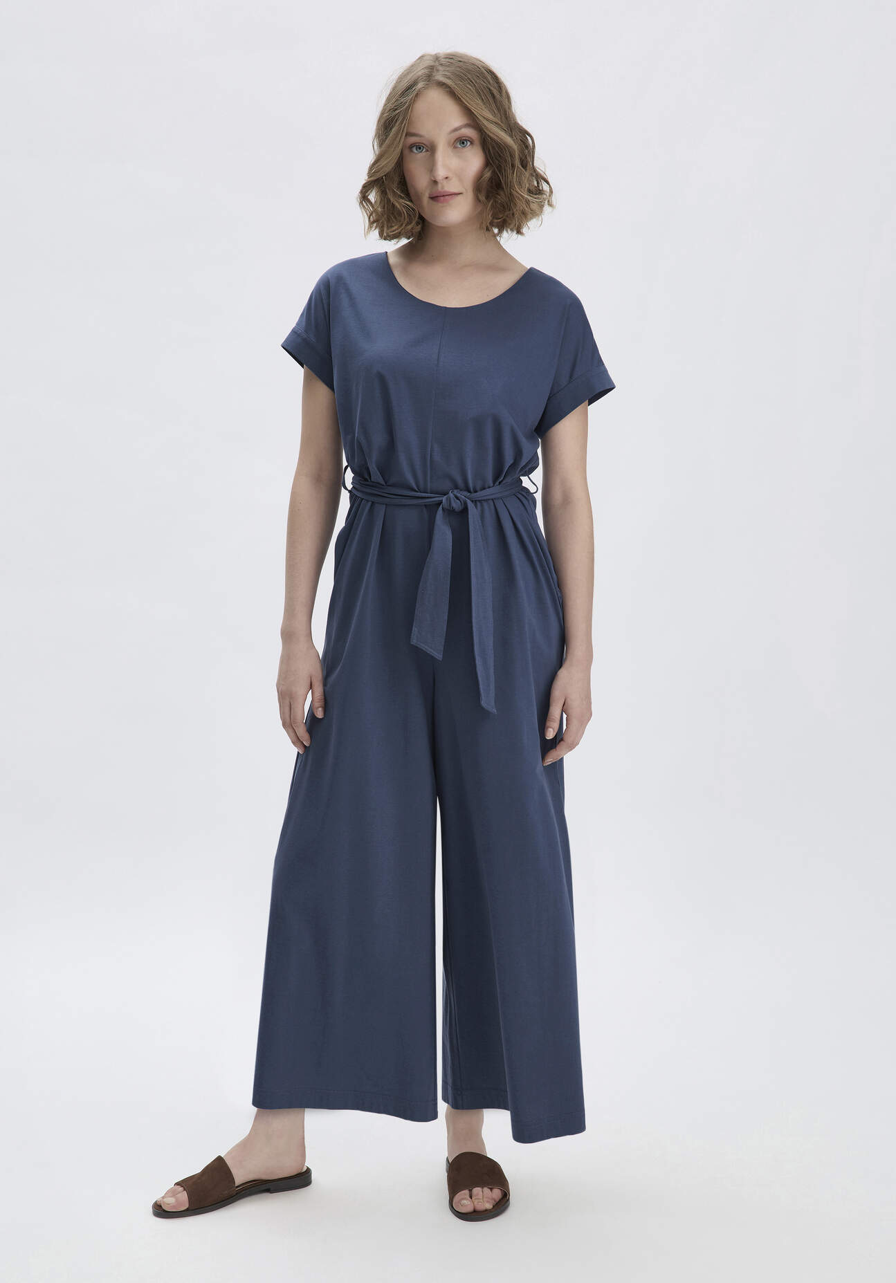 Thumbnail - hessnatur Damen Jersey Jumpsuit Oversize aus Bio-Baumwolle - blau - Größe 38